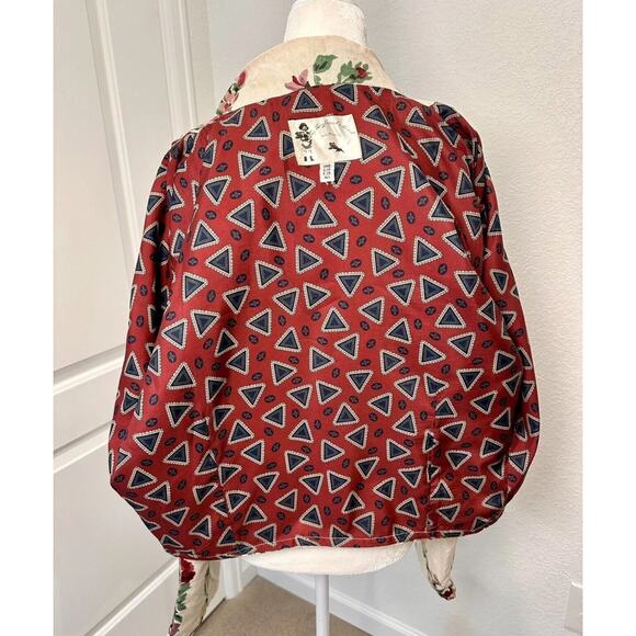 VTG Artsy My Boyfriends Back Funky Lined Barkcloth Tapestry Floral Jacket OS - Picture 3 of 5